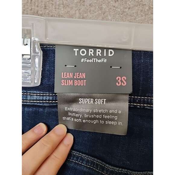 Torrid Lean Slim Boot Cut Jeans Womens 3S 3XL Short Blue Super Soft Pull On NEW - Picture 6 of 10